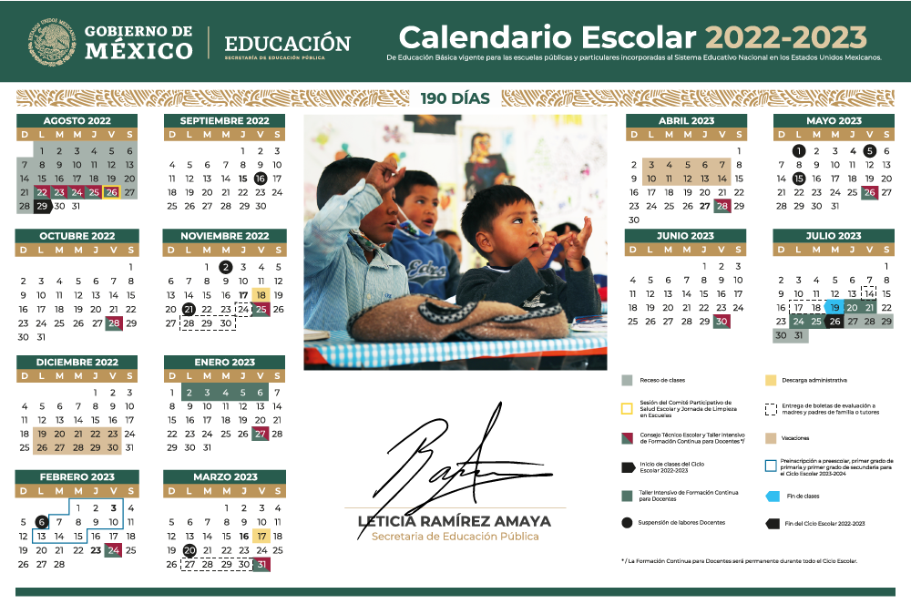 Calendario escolar SEP
